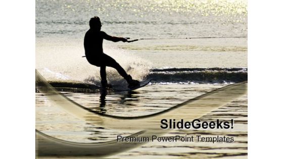 Sunset Waterskier Vacation PowerPoint Templates And PowerPoint Backgrounds 0211