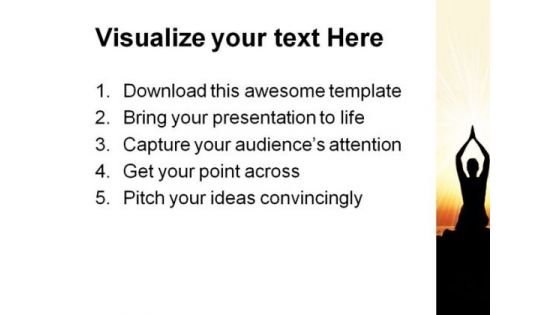 Sunset Yoga Exercise Health PowerPoint Themes And PowerPoint Slides 0611