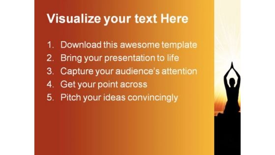 Sunset Yoga Exercise Health PowerPoint Themes And PowerPoint Slides 0611