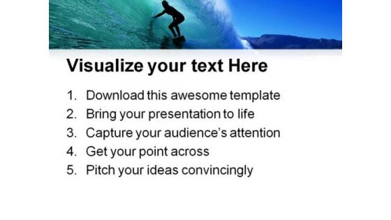 Surfing Beach PowerPoint Themes And PowerPoint Slides 0811