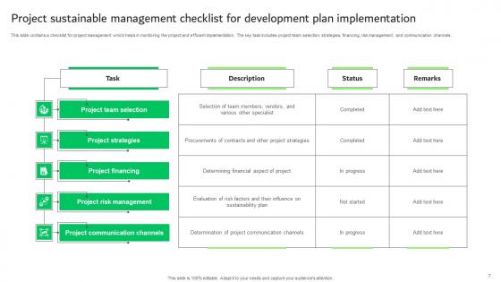 Sustainable Development Plan Ppt PowerPoint Presentation Complete Deck With Slides