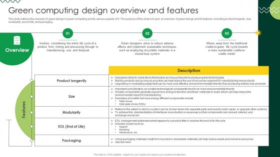 Sustainable Green Computing Design Overview And Features