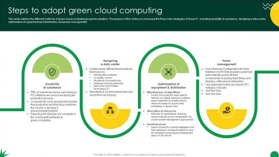 Sustainable Steps To Adopt Green Cloud Computing Sustainable Steps To Adopt Green Cloud Computing