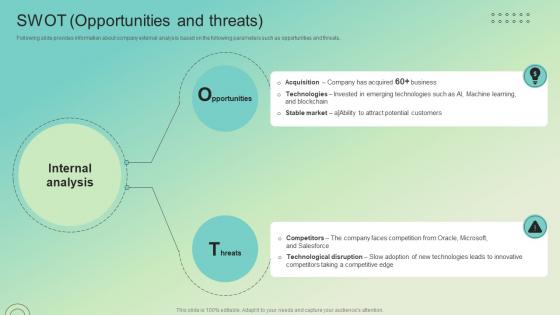 Swot Opportunities And Threats Enterprise Software Solution Providing Company Profile CP SS V