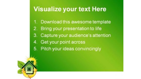 Symbol Of Ecological House Environment PowerPoint Themes And PowerPoint Slides 0411