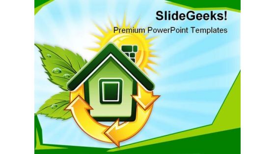 Symbol Of Ecological House Environment PowerPoint Themes And PowerPoint Slides 0411