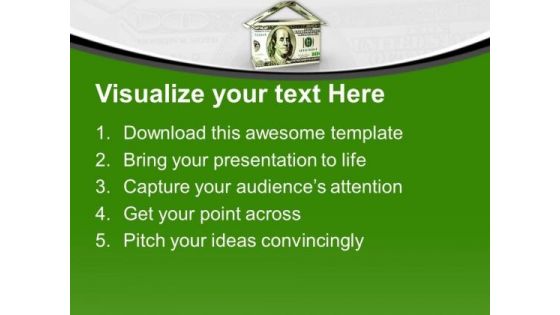 Symbol Of Wealth Dollar House PowerPoint Templates Ppt Backgrounds For Slides 0213