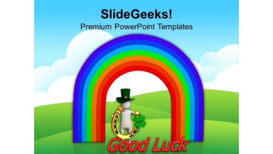 Symbols Of St Patricks Day And Rainbow PowerPoint Templates Ppt Backgrounds For Slides 0313