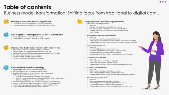 Table Of Contents Business Model Transformation Shifting Focus From Traditional To Digital DT SS V