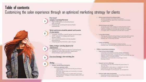 Table Of Contents Customizing The Salon Experience Through An Optimized Marketing Strategy For Clients