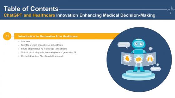 Table Of Contents For ChatGPT And Healthcare Innovation Enhancing Medical Decision Making AI SS V
