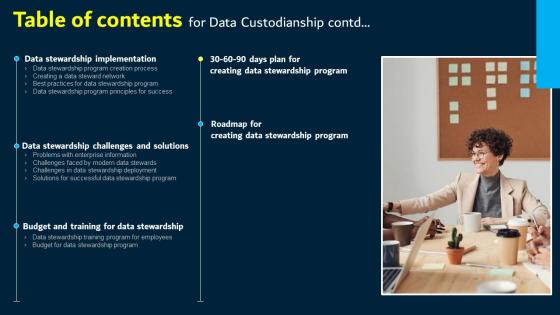 Table Of Contents For Data Custodianship Demonstration Pdf