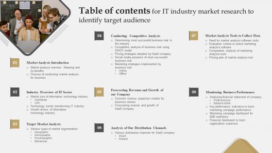 Table Of Contents For IT Industry Market Research To Identify Target Audience Designs Pdf