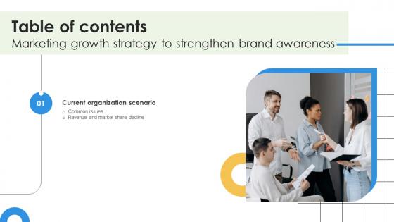 Table Of Contents For Marketing Growth Strategy To Strengthen Brand Awareness Strategy SS V