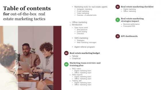 Table Of Contents For Out Of The Box Real Estate Marketing Tactics Introduction Pdf