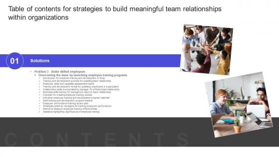 Table Of Contents Strategies To Build Meaningful Team Relationships Within Themes PDF Table Of Contents Strategies To Build Meaningful Team Relationships Within Themes PDF