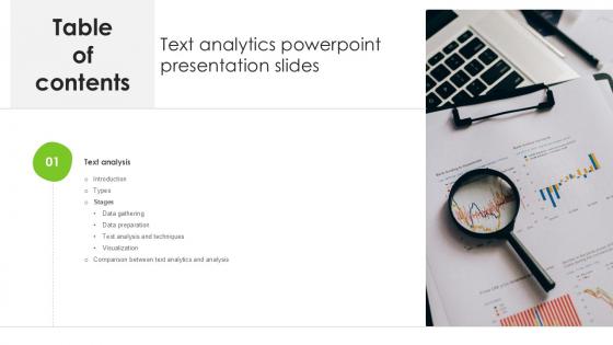 Table Of Contents Text Analytics Powerpoint Presentation Slides PPT Presentation SS