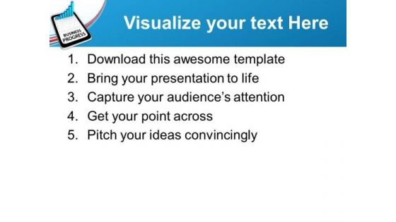 Tablet Showing Business Progress PowerPoint Templates Ppt Backgrounds For Slides 0313