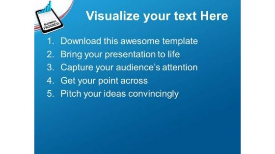 Tablet Showing Business Progress PowerPoint Templates Ppt Backgrounds For Slides 0313