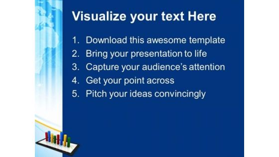 Tablet With A Bar Graph PowerPoint Templates Ppt Backgrounds For Slides 0113