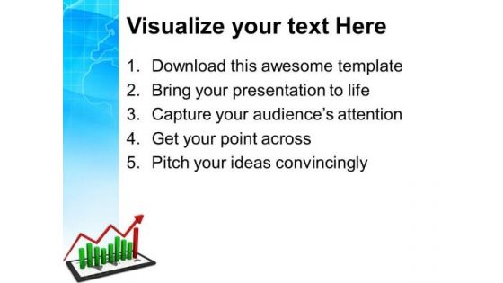 Tablet With Bar Graph Success PowerPoint Templates And PowerPoint Themes 1112