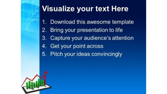 Tablet With Bar Graph Success PowerPoint Templates And PowerPoint Themes 1112