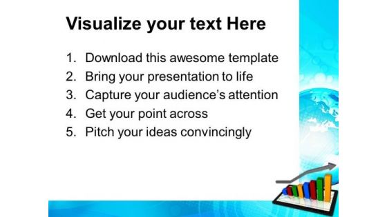 Tablet With Business Graph Arrows PowerPoint Templates And PowerPoint Themes 0812