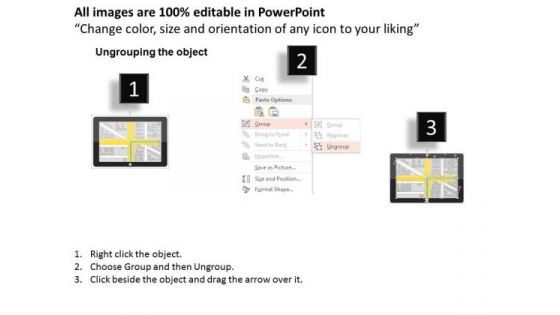 Tablet With Gps Navigation System PowerPoint Template