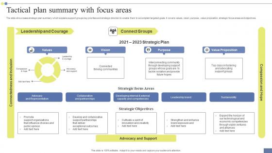 Tactical Plan Summary With Focus Areas Diagrams Pdf