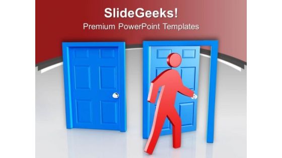 Take The Right Door For Success PowerPoint Templates Ppt Backgrounds For Slides 0613