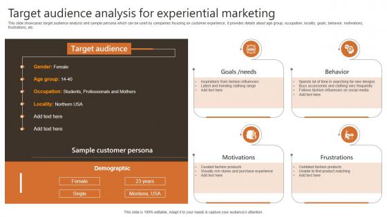Target Audience Analysis For Experiential Marketing Experiential Marketing Technique Inspiration PDF