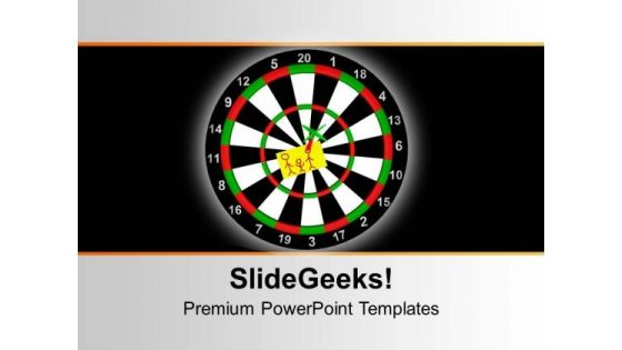 Target Board With Dart Black Background PowerPoint Templates Ppt Backgrounds For Slides 0213