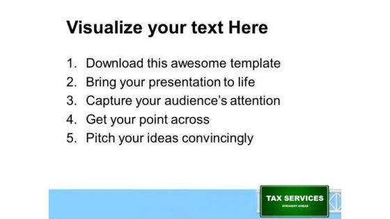 Tax Services Signboard Finance PowerPoint Templates And PowerPoint Themes 0312