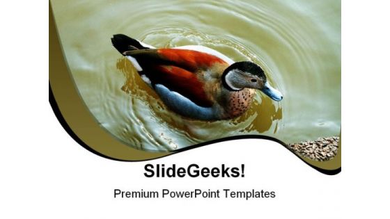 Teal Approaching Land Animals PowerPoint Templates And PowerPoint Backgrounds 0211