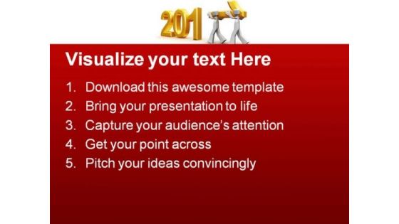 Team Celebrating New Year 2011 Future PowerPoint Themes And PowerPoint Slides 0411