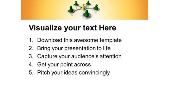 Team Connected To Leader Business Networking PowerPoint Templates Ppt Backgrounds For Slides 0313