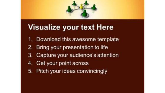 Team Connected To Leader Business Networking PowerPoint Templates Ppt Backgrounds For Slides 0313