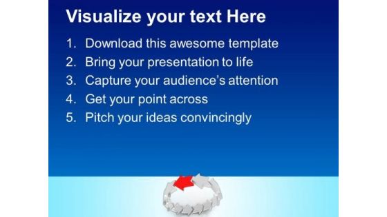 Team Effort With Leader As Curved Arrows PowerPoint Templates Ppt Backgrounds For Slides 0313