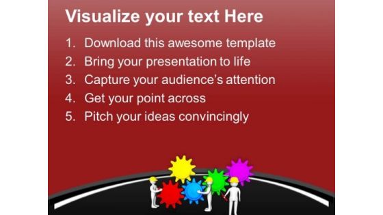Team Efforts In Working Of Business Process PowerPoint Templates Ppt Backgrounds For Slides 0713