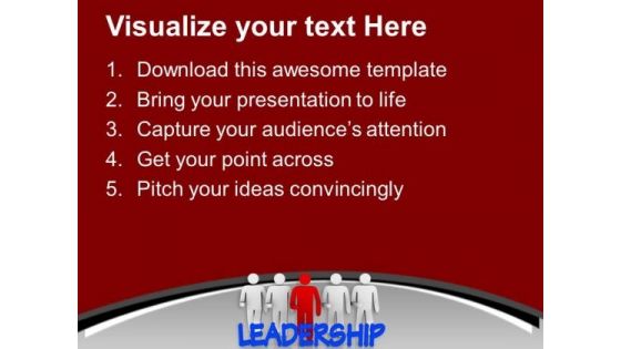 Team Follows Leader Leadership Business PowerPoint Templates Ppt Backgrounds For Slides 0313