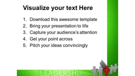 Team Follows Leader Leadership PowerPoint Templates And PowerPoint Themes 0612