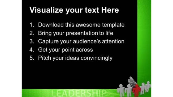 Team Follows Leader Leadership PowerPoint Templates And PowerPoint Themes 0612