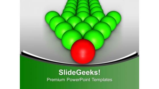 Team Follows Red Leader Leadership PowerPoint Templates Ppt Backgrounds For Slides 0113