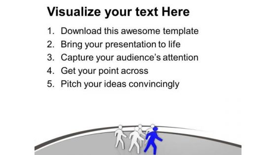 Team Follows The Leader Business Concept PowerPoint Templates Ppt Backgrounds For Slides 0513