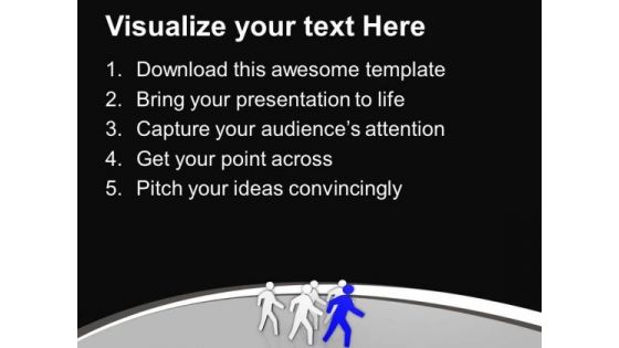 Team Follows The Leader Business Concept PowerPoint Templates Ppt Backgrounds For Slides 0513