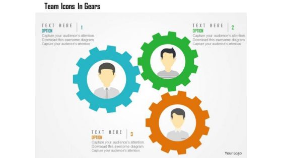 Team Icons In Gears Presentation Template