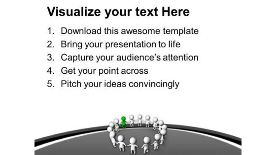 Team In Circle With Leader PowerPoint Templates Ppt Backgrounds For Slides 0713