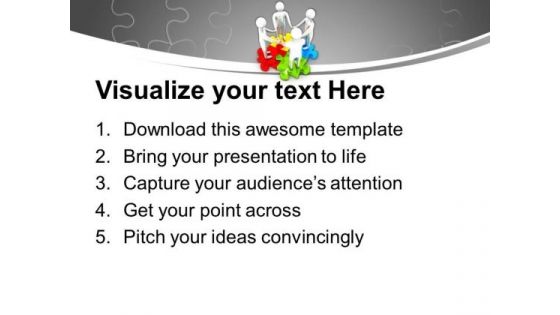 Team Joining Hands On Colorful Puzzle PowerPoint Templates Ppt Backgrounds For Slides 0213