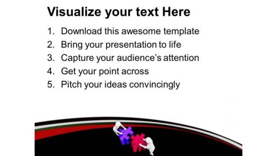 Team Joining Two Jigsaw Puzzles PowerPoint Templates Ppt Backgrounds For Slides 0213