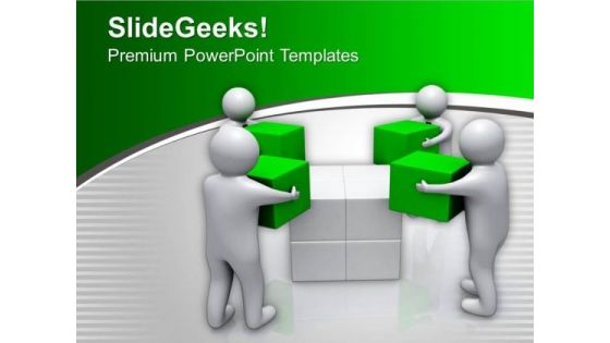 Team Members Assembling Cubes PowerPoint Templates Ppt Backgrounds For Slides 0713